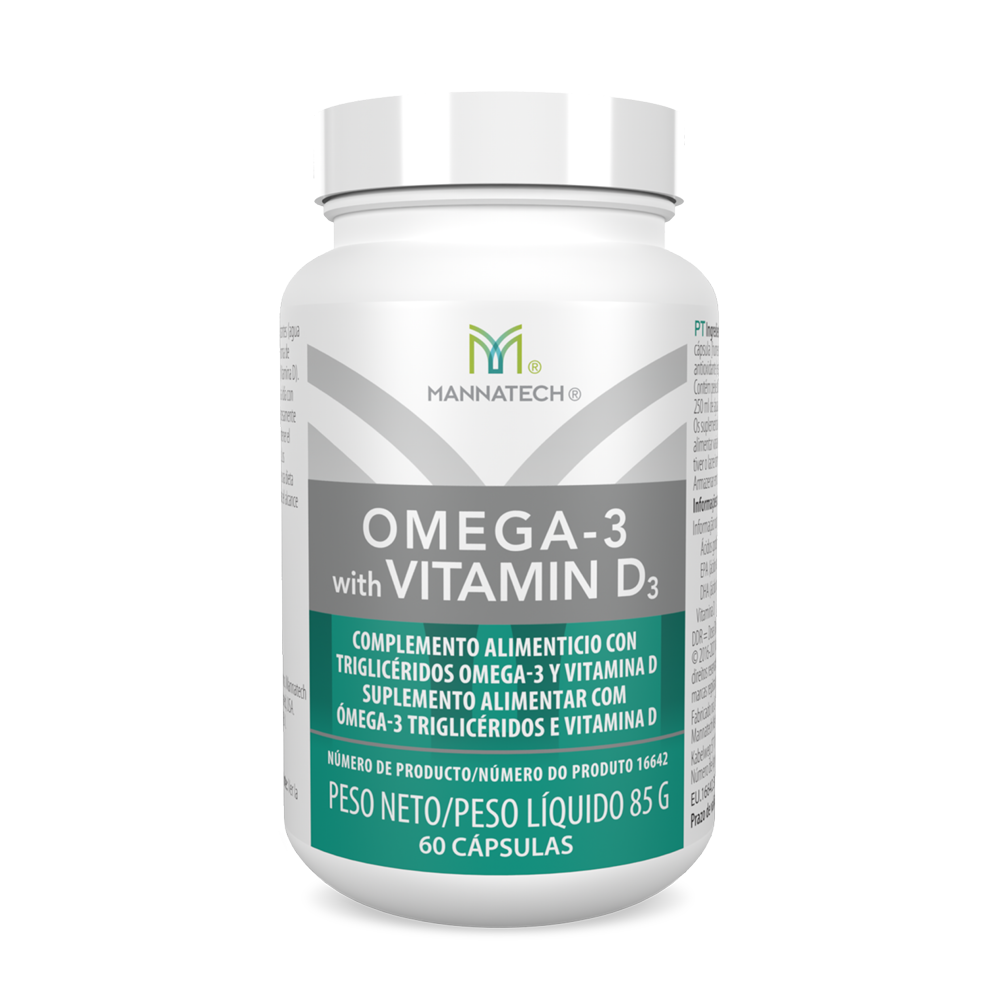 Ómega-3 com Vitamina <sub>D3</sub>: Apoio diário à saúde dos ossos, do cérebro e do coração