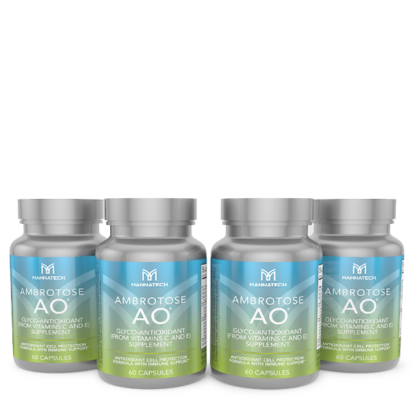 Ambrotose <sup>AO®</sup> (60 caps 4 pack): Combate a poluição, as toxinas e o stress