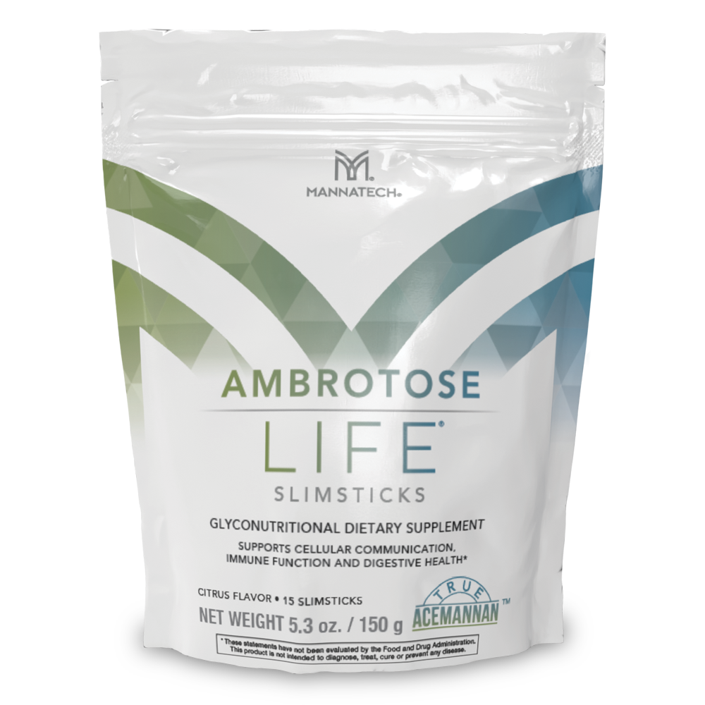 암브로토스 <sup>라이프®</sup> 슬림스틱: 가장 강력한 암브로토스를 시트러스 맛의 간편한 슬림스틱으로 만나보세요.